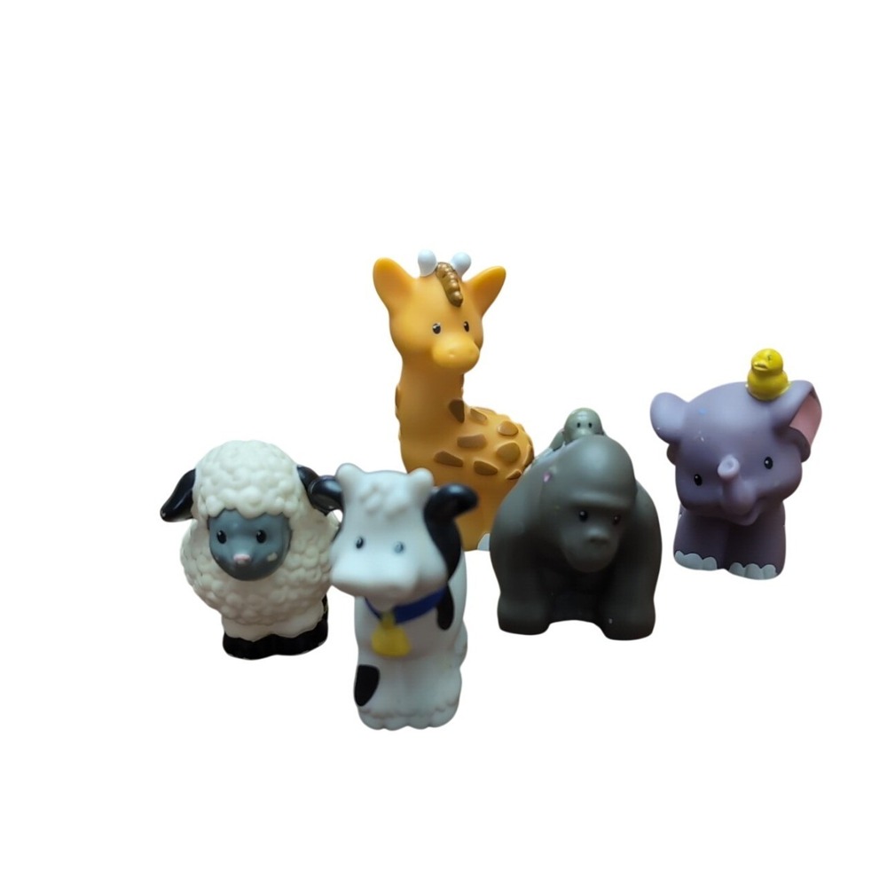 Fisher Price Little People Farm Zoo Jungle Safari Animals Lot Of 5 Touch Feel